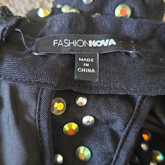 Fashion Nova "She's a Gem" Black Halter Neck Mini Dress, NWOT, M - Picture 6 of 9
